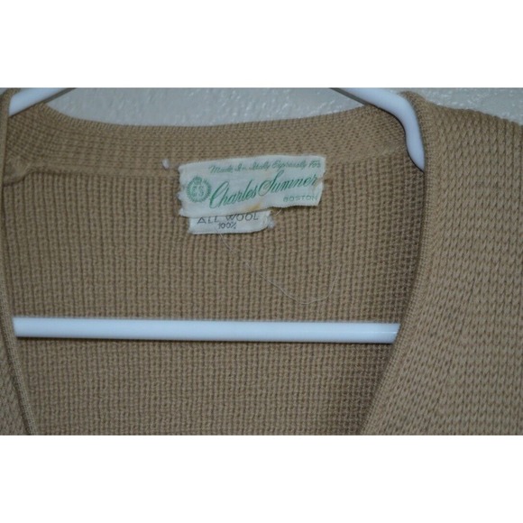 Vintage 1960s Charles Sumner Boston Wool Cardigan Sweater V-Neck Size L - Picture 8 of 8